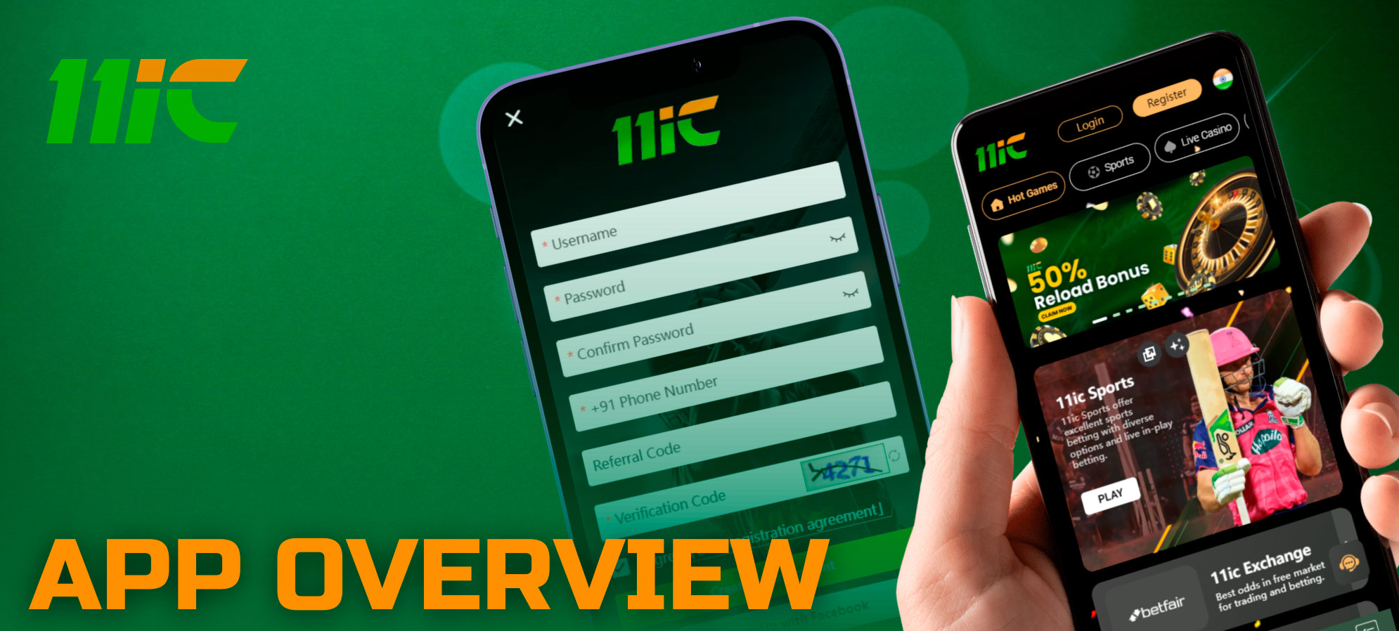 The 11ic mobile app is designed for both sports betting and casino enthusiasts